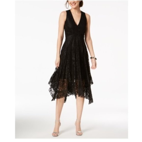 Taylor Dresses & Skirts - NWT Taylor Black Lace Floral Sleeveless V Neck MIDI Layered Size 6 $120 V0053